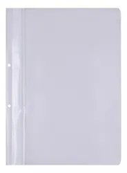 Skoroszyt OFFICE PRODUCTS, PP, A4, 2 otwory, 100/170mikr., wpinany, biały