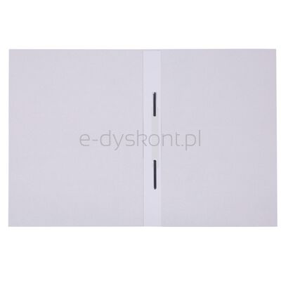 Skoroszyt OFFICE PRODUCTS Budget Pro, karton, z listwą, biały wewn., A4, 250gsm, biały