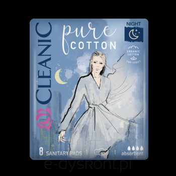 Cleanic Podpaski Na Noc Pure Cotton 8 Szt.