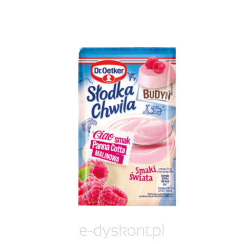 Dr.Oetker Słodka Chwila Budyń smak Panna cotta malinowa 43g