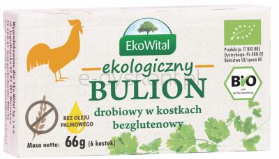 Ekowital Bulion Drobiowy W Kostkach Bez Olej u Palmowego Bezgl. Bio 66 G