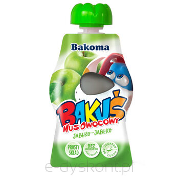 Danone Bakuś Do Kieszonki Mus Owocowy Jabłko-Jabłko 90G