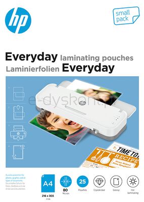 Hp EverydayFolie laminacyjneA4, 80 mic, 25 szt., przezroczyste/połysk