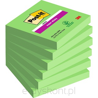 Bloczek Samoprzylepny Post-It Super Sticky (654-6Ss-Aw), 76X76Mm, 1X90 Kart., Zielony