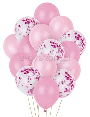 Part Go Zestaw balonów, 25-30cm, 15 szt., różowe