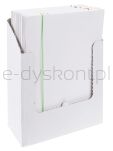 Office Products Teczka Z Gumką, Karton, A4, 300Gsm, 3-Skrz., Gumka Mix Kolorów, Biała  - 2