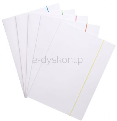 Office Products Teczka Z Gumką, Karton, A4, 300Gsm, 3-Skrz., Gumka Mix Kolorów, Biała 