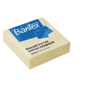 Bloczki mini samoprzylepne Bantex 50x50mm, 240 kartek, żółte