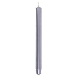 Donau HOME Świeca stołowa długa ryflowana Lakierowana, 25X300 Mm, 4 Szt., Srebrna