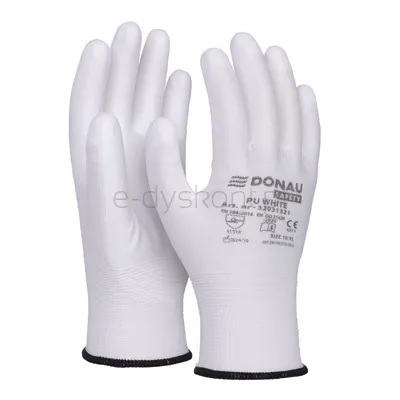 Rękawice Donau Safety Pu White, Kat. Ii, Rozm. 10, Białe