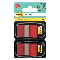 Post-It Zakładki Indeksujące (680-R2Eu), Pp, 25,4X43,2Mm, 2X50 Kart., Czerwone