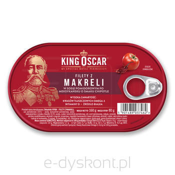 King Oscar Filety Z Makreli W Sosie Pomidorowym Po Meksykańsku O Smaku Chipotle 160G