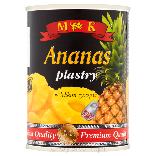 Mk Ananas Plastry W Lekkim Syropie 565G Z Otwieraczem