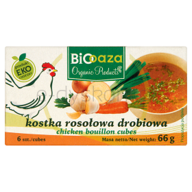 Biooaza Bulion Kostki Drobiowe Bez Dodatku Cukrów Bezglutenowe Bio (6 X 11 G)  