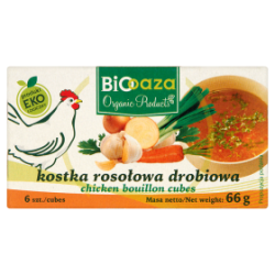 Biooaza Bulion Kostki Drobiowe Bez Dodatku Cukrów Bezglutenowe Bio (6 X 11 G)  