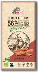 Sole Czekolada Gorzka 56% Kakao Z Cynamonem Bio 100 G