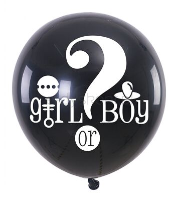 Part Go Balon z konfetti Girl Or Boy, 90cm, czarny