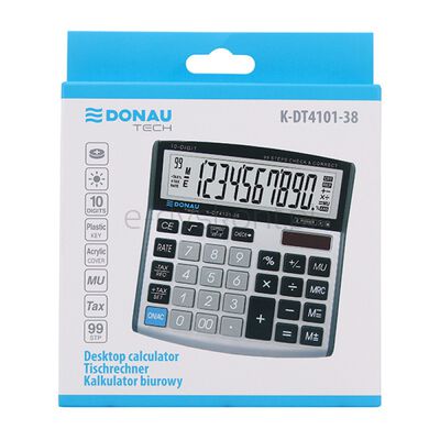 Donau Kalkulator biurowy TECH, 10-cyfr. wyświetlacz, wym. 136x134x28 mm, srebrny