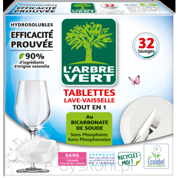 L'Arbre Vert 32Szt All In One Ekologiczne Tabletki Do Zmywarki