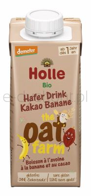 Holle Napój owsiany pełnoziarnisty kakaowo-banan, bezglutenowy powyżej 12 miesiąca życia /demeter BIO 200 ml