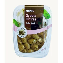 Lyrakis Family Oliwki Zielone Drylowane Z Czosnkiem I Bazylią Pasteryzowane Fresh Pack 200G