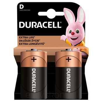 Duracell Baterie Alkaliczne Typ D 2Szt.  Upgrade