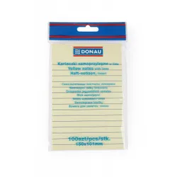 Donau Bloczek Samoprzylepny 101x150mm, w linię, 1x100 kart., 75gsm, żółty