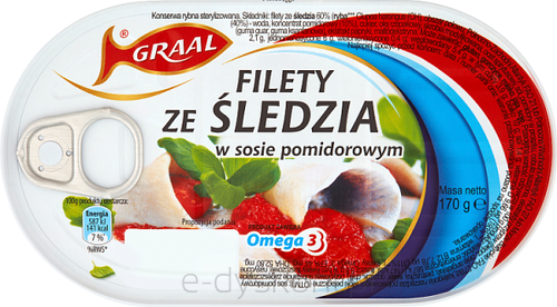 Graal Filety Ze Śledzia W Sosie Pomidorowym 170G