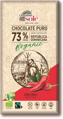 Sole Czekolada Gorzka 73% Kakao Z Chili Bio 100 G