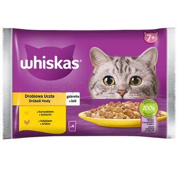 Whiskas Drobiowa Uczta 7+ Galaretka Z Kurczakiem I Z Indykiem 340 G (4X85 G)