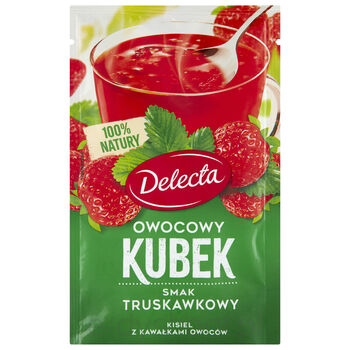 Delecta Owocowy Kubek Natura Kisiel O Smaku Truskawkowym Z Kawałkami Owoców 30G 