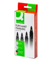 Q-Connect Marker do flipchartów okrągły, 4 szt., mix kolorów [BIURO]