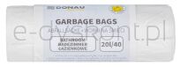 Donau Home Worki na śmieci łazienkowe (HDPE), 20l, 40 szt., białe - 2