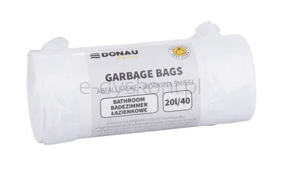 Worki na śmieci DONAU HOME, łazienkowe (HDPE), 20l, 40 szt., białe