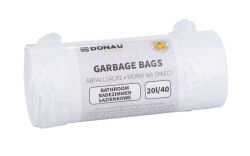Donau Home Worki na śmieci łazienkowe (HDPE), 20l, 40 szt., białe