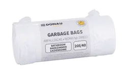 Worki na śmieci DONAU HOME, łazienkowe (HDPE), 20l, 40 szt., białe