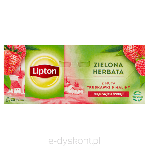 Lipton Herbata Zielona Malina I Truskawka 25Torebek