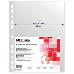 Office Products Koszulki na dokumenty poszerzane, PP, A4, groszkowe, 90mikr., 50szt.