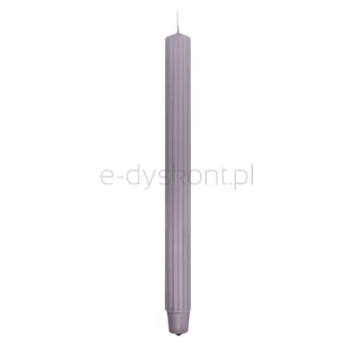 Świeca Stołowa Długa Ryflowana Donau Home, 25X300 Mm, 4 Szt., Szaro-Popielata