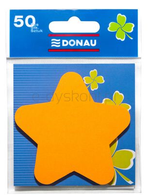 Donau Bloczek Samoprzylepny 1x50 kart., gwiazdka, zawieszka, pomarańczowy