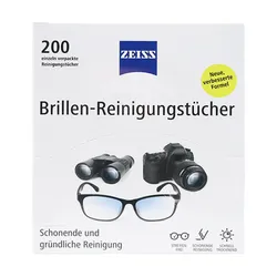 Chusteczki Do Czyszczenia Okularów I Wyświetlaczy Zeiss, 200 Szt., Białe