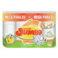 Słonik Jumbo Papier Toaletowy Bawełna 24 Rolki 3-Warstwowy