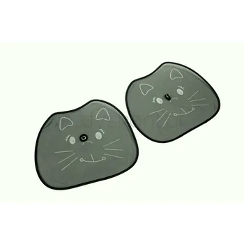 Zasłonki boczne KOTEK 36x44cm czarne z przyssawkami, x2szt