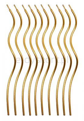 Świeczki spiralne Part Go, 14cm, 10 szt., złote