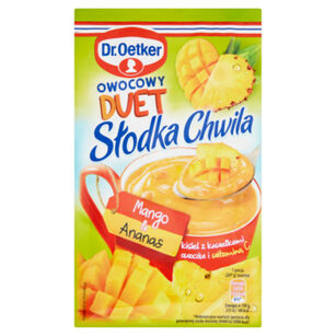 Dr.Oetker Słodka Chwila Owocowy Duet Mango  Ananas Kisiel Z Kawałkami Owoców 32 G