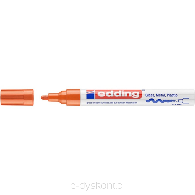 Marker olejowy połyskujący e-750 EDDING, 2-4 mm, pomarańczowy