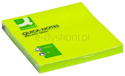 Q-Connect Bloczek samoprzylepny Brilliant, 76x76mm, 1x80 kart., zielony