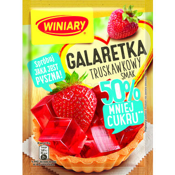 Winiary Galaretka o smaku truskawkowym 50% mniej cukru 39g