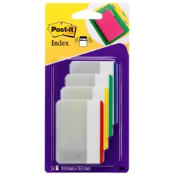 Post-It Zakładki indeksujące do archiwizacji (686-F1), PP, proste, 50,8x38,1mm, 4x6 kart., mix kolorów 