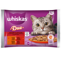 Whiskas Duo Zestawy Klasyczne 1+ Galaretka Z Wołowiną I Drobiem I Z Jagnięciną I Kaczką 340 G (4X85 G)